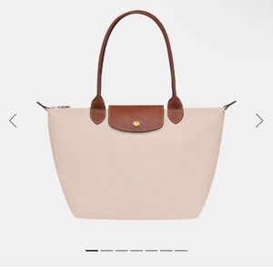 Longchamp Cream and Brown Shoulder Bag